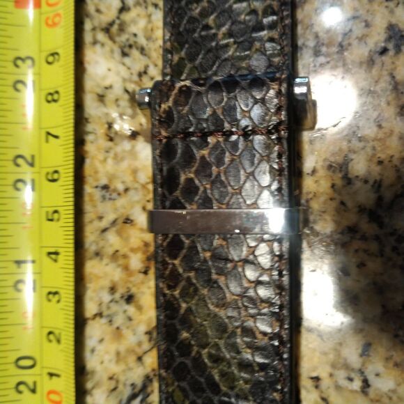 Via Spiga Women's Snake Print Leather Belt Size M-XL Adjustable Belt Buckle - Picture 8 of 16